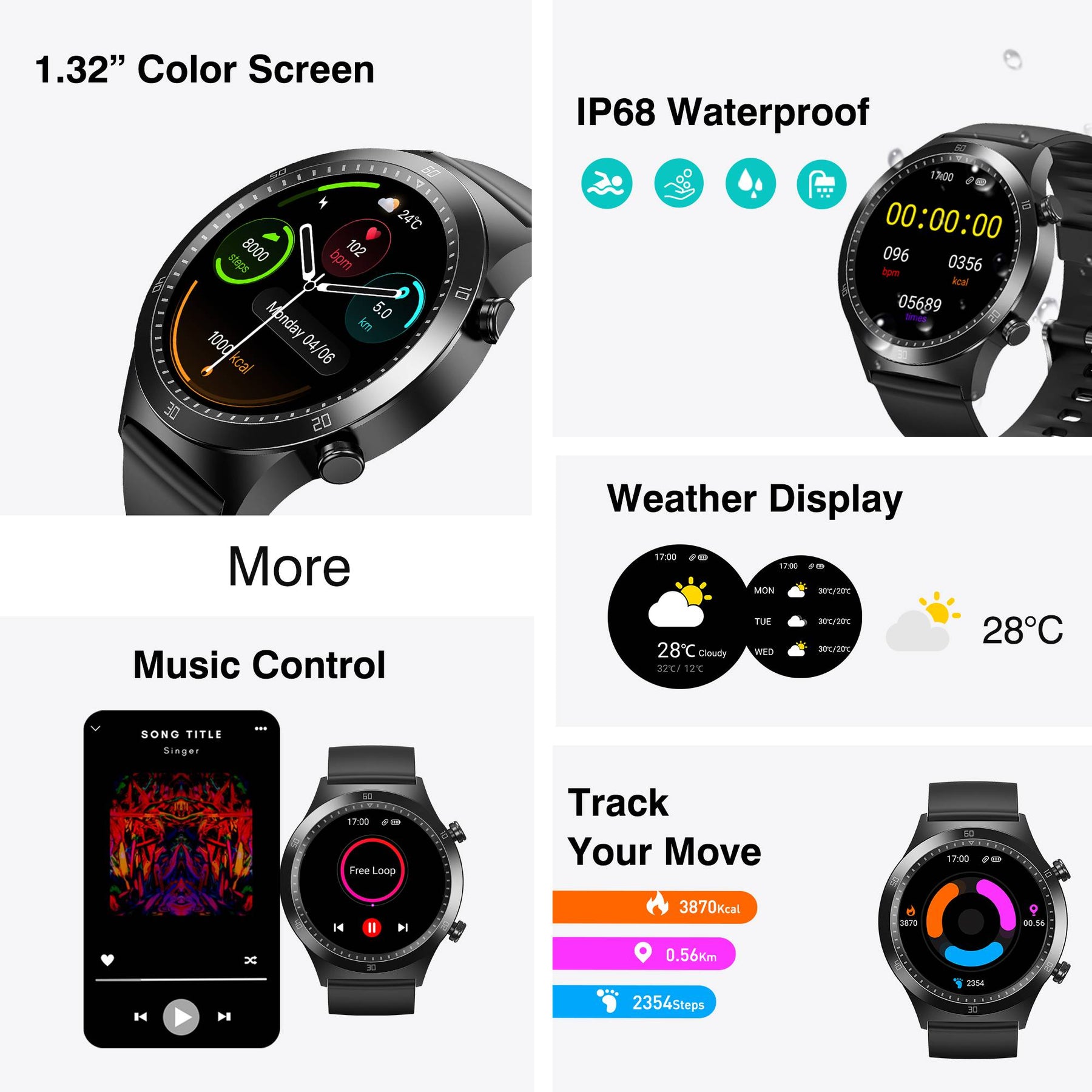 Fleek S2 Smart Bracelet Wristband for iPhone & Android – Black – Raines  Africa